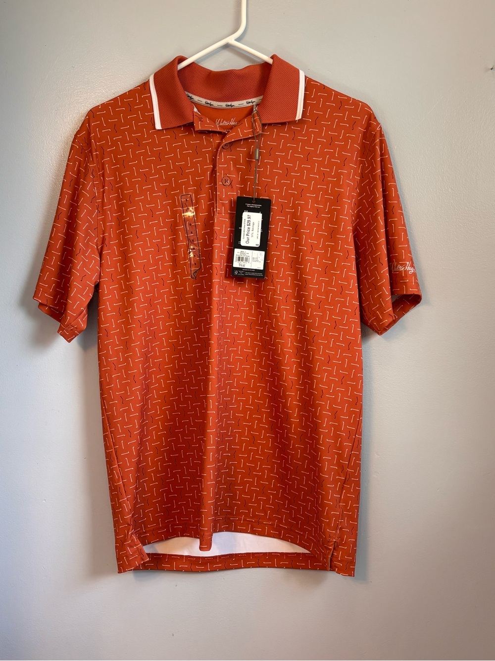 Walter Hagen Men's Performance 11 "Broken Club" Print Golf Polo Shirt Sz S. NWT